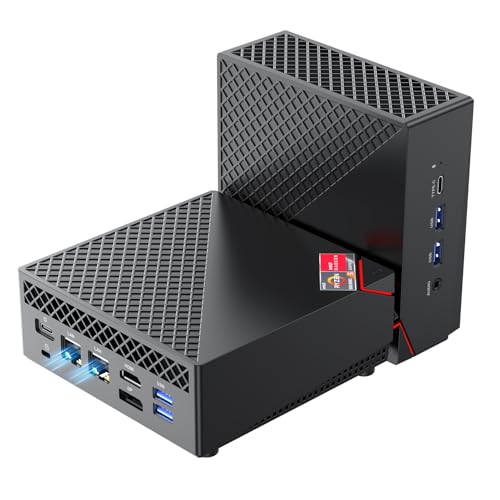 NiPoGi AM06 Pro Mini PC АMD Ryzen 5 5500U (6C/12T, Up to 4.0GHz), 16GB DDR4 512GB M.2 SSD Mini Desktop Computer Dual LAN, HDMI+DP+Type-C 4K UHD Triple Display/Dual WiFi for Gaming/Desktop/HT