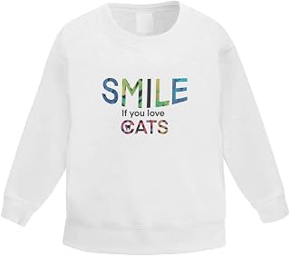 Azeeda 'Smile if you love cats' Kid's Sweatshirt/Jumper (3-4 Years) (KW00120164)