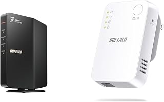【2点セット【Amazon.co.jp限定】】バッファロー WiFi ルーター 無線 LAN Wi-Fi 7 11be デュアルバンド 2882+688Mbps WSR3600BE4P/NBK + WiFi 無線LAN 中継機 Wi-Fi 5 ...