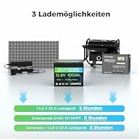 Dyness Lithium Batterie 12V 100Ah LiFePO4 Mini Akku mit 100A BMS, Max.15000 Zyklen, für Bootsmotor, Wohnwagen, Solarsysteme, Netzunabhängige Systeme – Ansicht 6