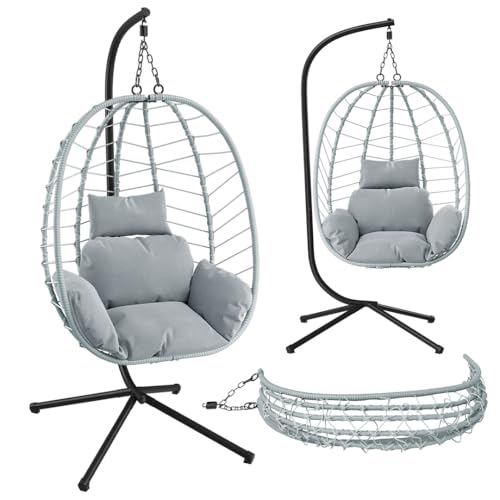 STEELSØN Alarian Hängesessel mit Gestell – Korbsessel Polyrattan...