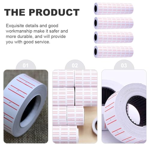 Etiquetas adhesivas para etiquetadora con 40 rollos de papel blanco rectangular 7