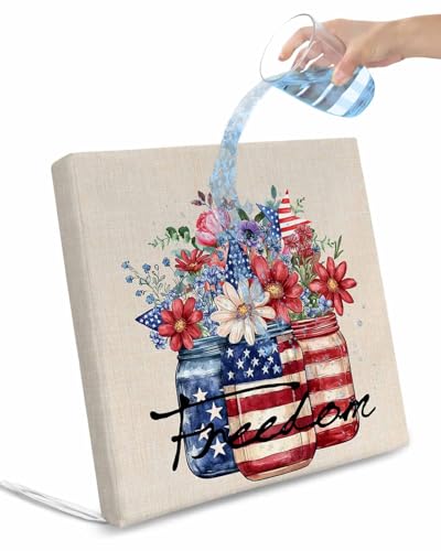 2 Pack 4th of July Waterproof Cushion Covers with Ties, Outdoor Patio Chaise Lounge Chair Seat Cushion Slip Covers Replacement(Only Cover) Red Blue Floral Independence Day Rustic 22