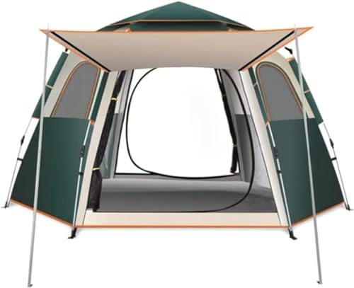 Camping Tent 4-5 Person Pop Up Cabin Tent Full-Automatic Waterproof Tent with Porch Waterproof Windproof Ultraviolet-proof Cabin Tent for Camping Hiking Mountaineering (Blue)