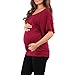 R&C Women's Dolman Sleeve Maternity Tunic Top - Made in USA, Burgundy, Medium