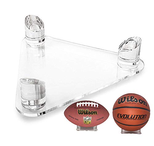 Cypress Sunrise Basketball and Football Display Stand - Ball Holder to Show Off