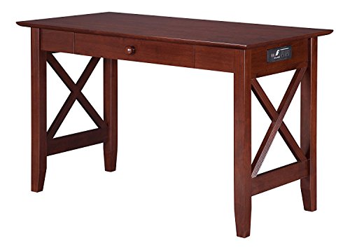 AFI Lexi Desk with Drawer and Charging Station, Walnut AFI Lexi Desk with Drawer and Charging Station, Walnut