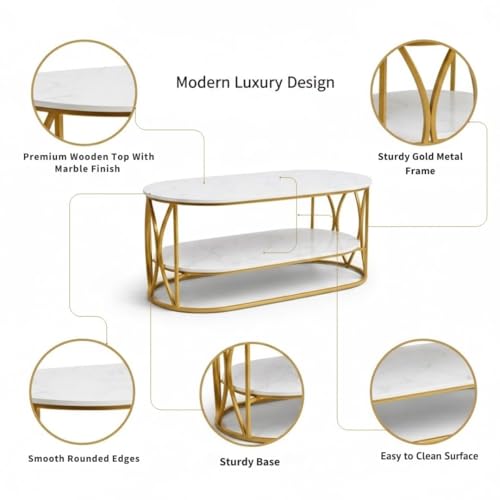 Image of Coffee Table Centre Table (C-BLK-White)