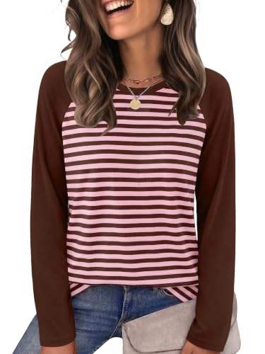 WIHOLL Long Sleeve Shirts for Women Crewneck Tops Fall Clothes Outfits 2026