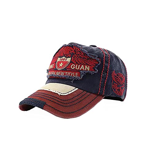 HUAYANGYUANYI Basecap heren baseballpet distressed snapback caps retro trucker pet unisex, blauw, 56/60 cm