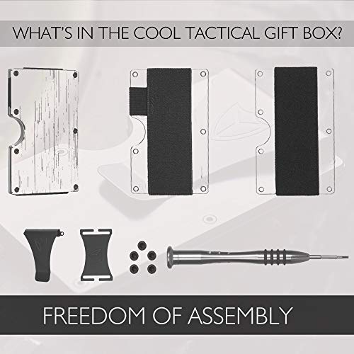 Donword Minimalist Wallet For Men Rfid Blocking Aluminum Wallet Carbon Fiber Card Case Metal Wallet Minimalist Front Pocket Card Holder Cash Strap Mens Wallet (Army Green) #TOP1