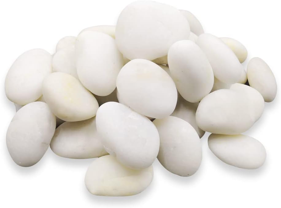 Bulk White River Rocks for Painting – 40 Big Rocks, 2” - 3.5” Inch Flat Smooth Stones, about 12 LB. of Craft Rocks for Rock Painting, Kindness Stones, Painting Rocks Supplies for Adults and Kids