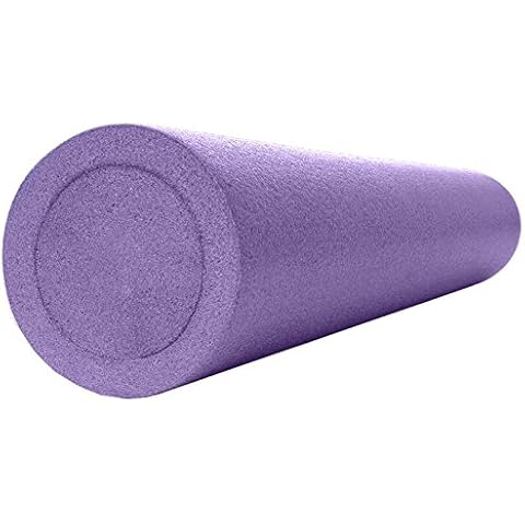 KAWANYO - Pilates Rolle 90 cm für Stabilitäts- & Balanceübungen - Übungshilfe zum Pilatestraining - Yoga Rolle aus Hartschaum für Yoga, Pilates, Fitness, Gymnastik, Reha & Therapie (Lila) Cover
