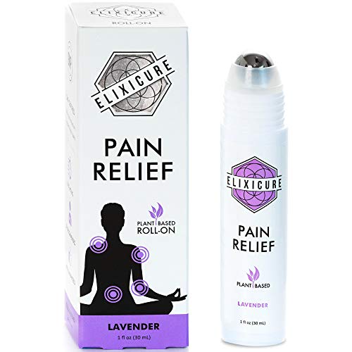 Elixicure Lavender All Natural Pain Relief Roll-On. Good for Neck & Back Aches, Arthritis & Joint Pain, Chronic Pain and More.