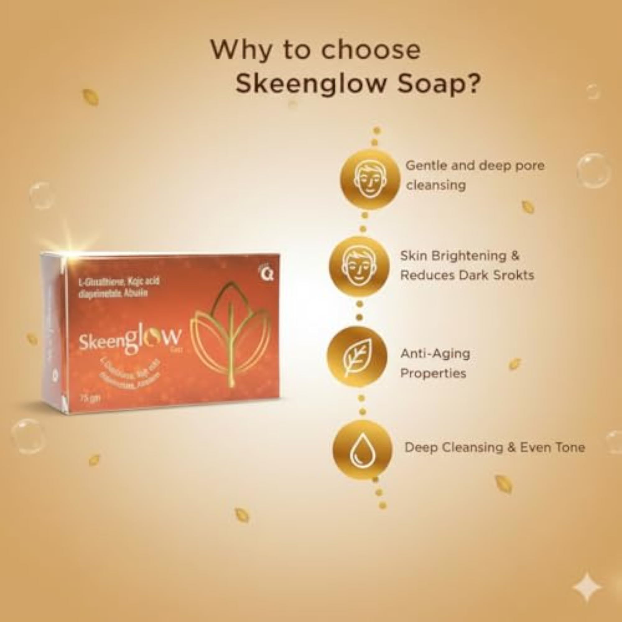 Skin Brightening & Cleansing Soap Pack of 4, 75g Each