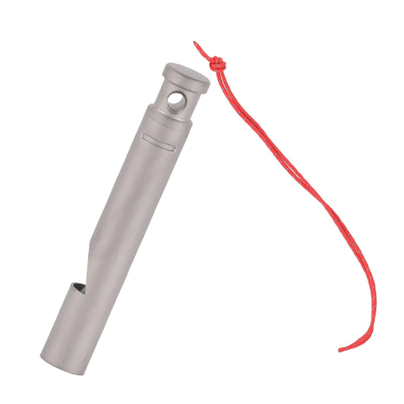 SUPVOX Silbato de Titanio Light Whistle Titanium Rope policia Fuerte Silbato de Emergencia Silbato Colgante Silbato Aire cordón de Silbato Suministro para Acampar Silver