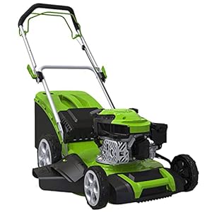3 in 1 Gas Lawn Mowers Walk-behind Lawn Mowers Cordless Push Lawn Mowers Portable Anti-skid Gas Lawn Mowers with 8 Adjustable Cutting Heights