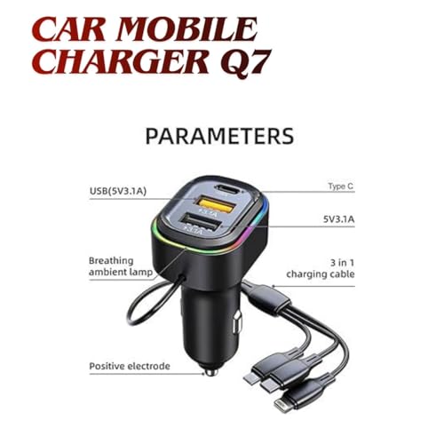 Image of MAXXOX 48W Car Power 16 Fast Car Charger with Dual Output, 48 Watts Total Fast Charging, Adapter for i -Phone & Android Smartphones and Tablets and Other Electronic Devices (Black)