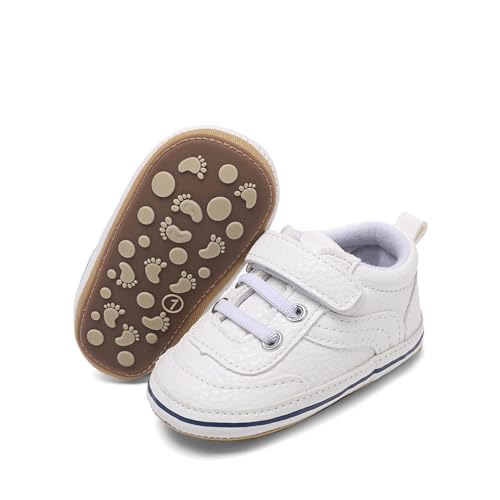Clowora Baby Boys Girls Shoes Non-Slip Rubber Sole Sneakers Infant First Walking Toddler Crib Shoes Newborn Loafers Flats.