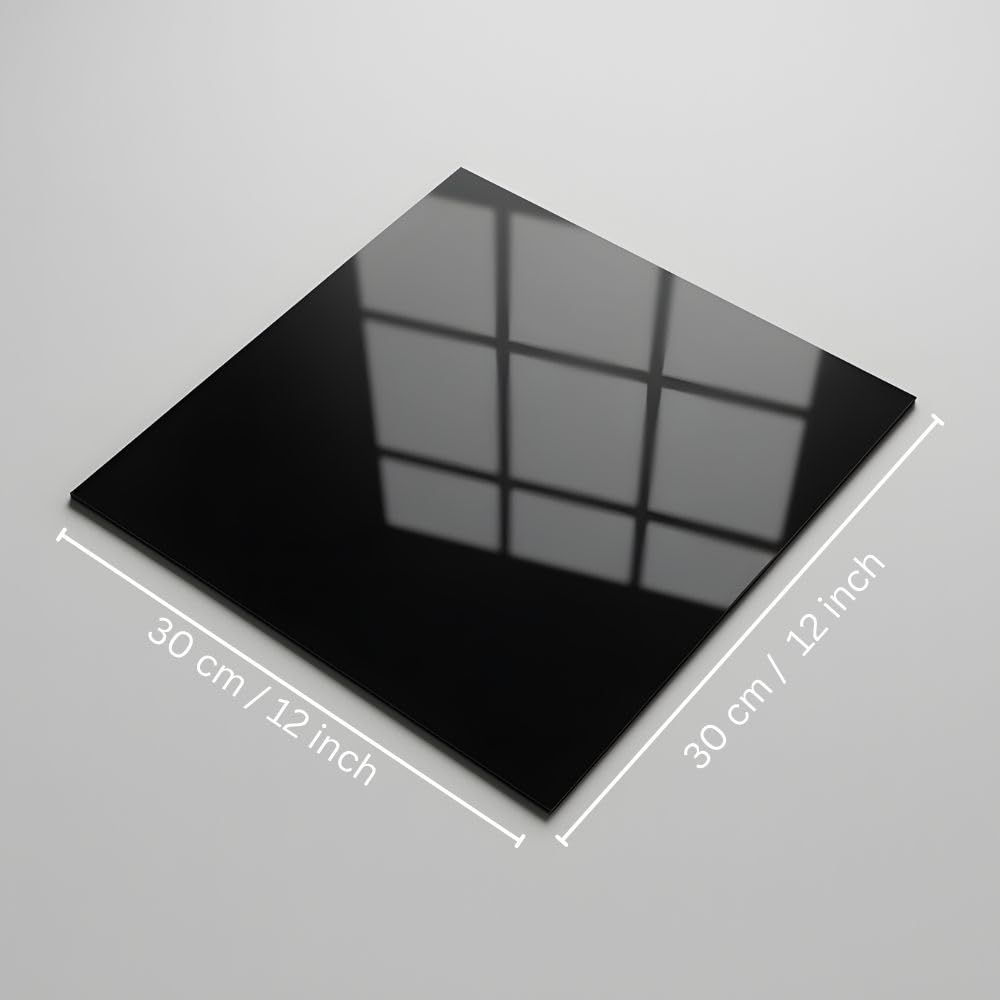 SMILEDRIVE® Acrylic Display Table Riser, White & Black, 12x12inch, Set of 2 2
