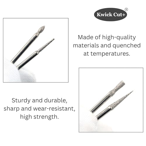 Image of 30 Pcs Diamond Rotary Tool - 3mmX45mm Shank Bits for Engraving, Carving, Grinding, Polishing - Assorted Shapes for Metal, Wood, Glass, Nail Art Craft, Ceramic, Stone, Jewelry, Dremel