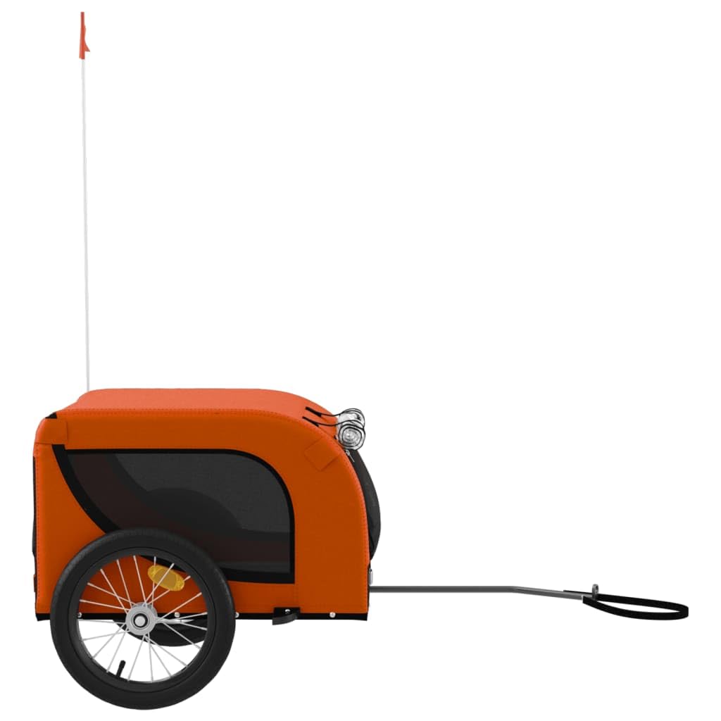 Homgoday Przyczepa rowerowa dla zwierząt pomarańczowa i czarna Oxford i żelazo, wyposażenie wózka dla psa, wózek rowerowy, wózek rowerowy, wózek dla psa, transporter rowerowy model 93998