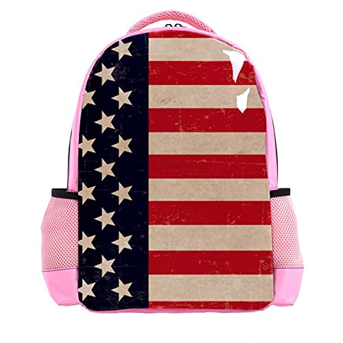 Sac à dos drapeau américain robuste pour garçon avec poches de rangement