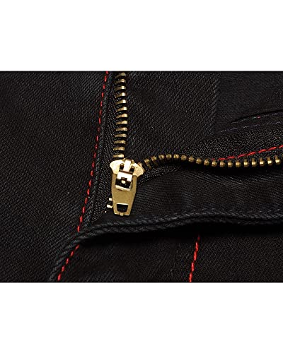Kinghua Baggy Jean Shorts For Men Casual Loose Fit Hip Hop Skateboard Denim Shorts (34, Black 033-2, Numeric_34) #TOP2