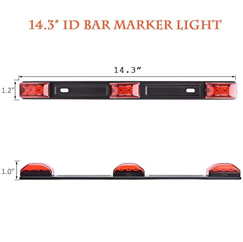 Npauto Red Trailer Light Bar 3 Light 9 Led Clearance Id Bar Marker Tail Light For Trailer Truck Boat [Dot Certified, Ip67] #TOP1