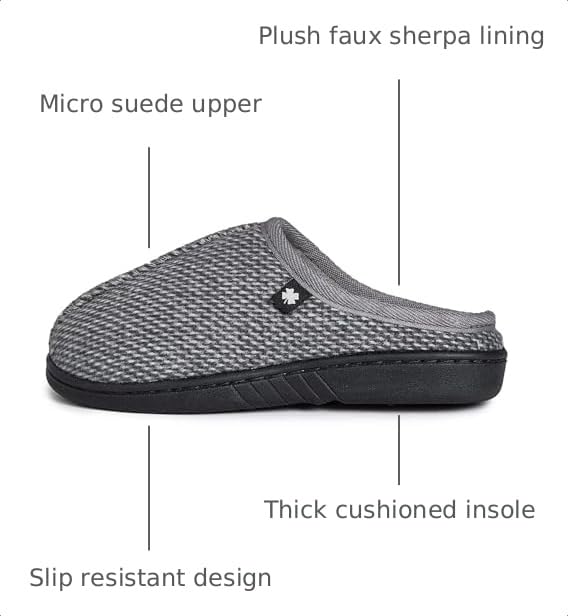 Image of Lucky Brand Boys Micro Suede Sherpa Clog Slippers Warm Cozy Indoor Outdoor Slip On House Shoes Plush Lined Comfort Clogs