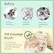 SoeUyd 4 in 1 Katzenbürste Massage Pflege und Fellager, Katzenkamm, Hundebürste, Katzenbürste Langhaar und Kurzhaar, Universal Haustier Bürste, Abnehmbare Tragbare Katzen- und Hundebürste