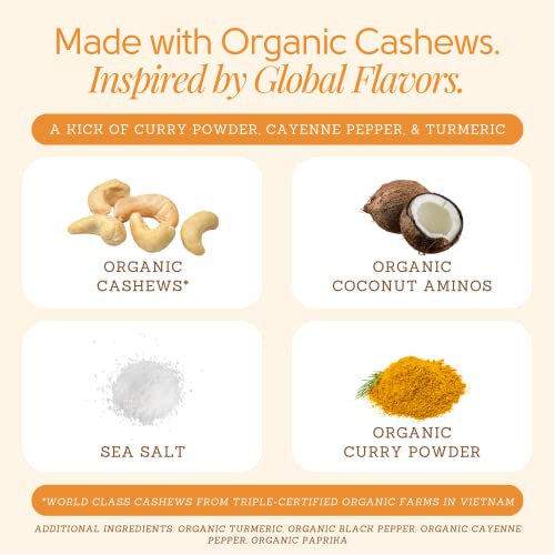 Rich Nuts Crunchy Curry Gourmet Sprouted Cashews | Vegan, Paleo, Keto | Curry Powder, Cayenne Pepper, Turmeric And Sea Salt | Non-Roasted, Dehyrdated, Germinated, Raw And Whole | 5 Oz Bag (2 Pack) #TOP2