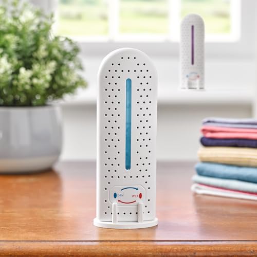 Set of 2 Rechargeable Dehumidifiers – 110W Reusable Portable Moisture Absorber Devices for Home, Cupboards, Wardrobes, Cabinets, Car – Reduce Humidity, Condensation & Damp, Each H17 x W6 x D3cm