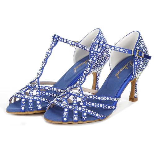 Image of Latinsoul Y205-34 Women's Crystal Embellished Latin Dance High Heel Shoes - Stylish Design Adjustable Ankle Strap Dance Shoes
