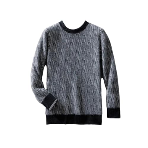 Mens Winter Cashmere Round Neck Sweater Loose Wool Knitted Business Bottoming Pullover