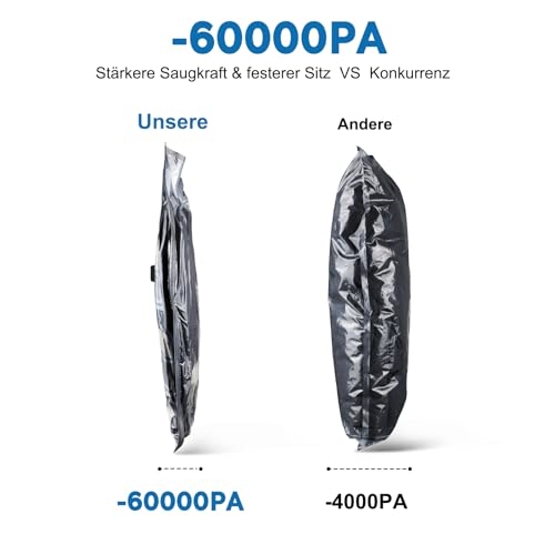 Reise Vakuumbeutel für Kleidung mit Kabellose Elektrischer -60000Pa Pumpe, 15 Stück Vacuum Storage Bags in 3 Kombigröße(40 * 50/40 * 60/50 * 60CM), Sparen 80% Platz für Reisegepäck und Lagerung