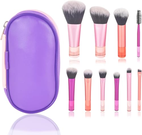 Catálogo de Sets de pinceles y brochas para comprar online. 47 Walquicks Mini Pinceles Set Maquillaje, Juego de Brochas de Maquillajede viaje, 10 Piezas Conjunto de Maquillaje Pinceles Portátil de Viaje con Bolsa de PU de Pinceles Cosméticos...