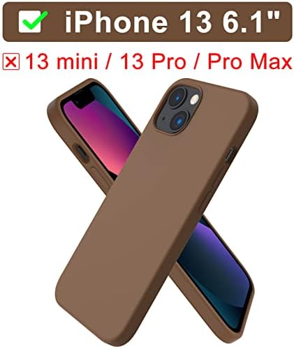 ORNARTO Compatible with iPhone 13 Case 6.1, Slim Liquid Silicone 3 Layers Full Covered Soft Gel Rubber Case Cover 6.1 inch-Blue