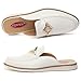XQWFH Men's Casual Slip-on Mule Loafer,Mens Leather Fashion Backless Dress Slippers Comfy Lightweight Walking Penny Shoes for Men(White)