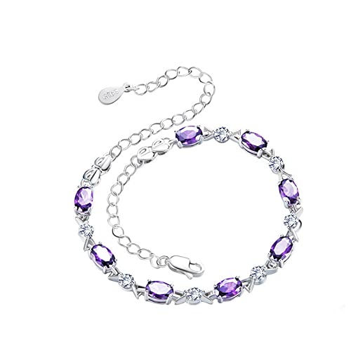 Bracelet améthyste argent S925 : le bijou délicat anti-ternissement pour femme