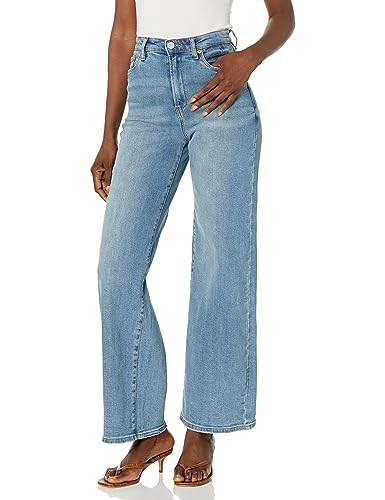 [BLANKNYC] Womens Luxury Clothing High Rise Sustainable Denim Mini Boot Cut Jean, Comfortable & Stylish Pant