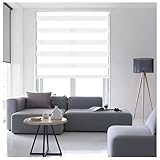 Ruby Deals - Estor enrollable de doble capa con diseño de cebra para ventanas y ventanas, 64 cm de ancho x 165 cm de alto