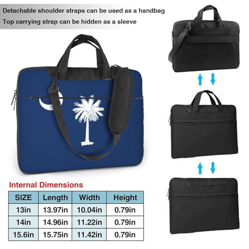 South Carolina Flag Print Laptop Adjustable Shoulder Strap With Handle Accessory Pocket For Men Women2