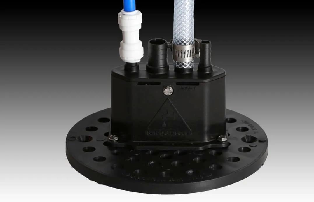 Water Softener Air Gap with 3/8", 1/2" and 5/8" Hose Inlet Ports with Adjustable Height for Floor Drain Cover (Safety Gaps Model Number: DC-225-400 White)