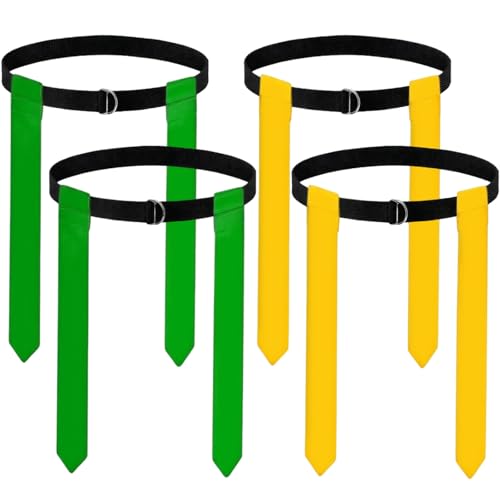 HAPNEWEY Flag Football Set - Dual Color Belts & Flags,Adjustable