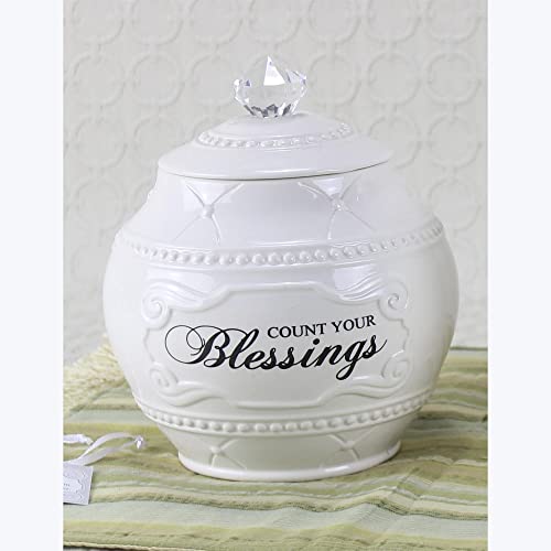 Young's Inc. Ceramic Jar with 36 Blessing Cards - 6" L x 6" W x 7" H - Spiritual Gifts for Women - Motivational Desk Decor Young's Inc. Ceramic Jar with 36 Blessing Cards - 6" L x 6" W x 7" H - Spiritual Gifts for Women - Motivational Desk Decor