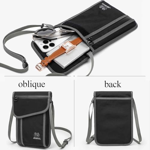 Image of JEMINAL Passport ID Crossbody Phone Bag for Men & Women: Waterproof Small Phone Shoulder Handbag for lighty Camp Jog Travel