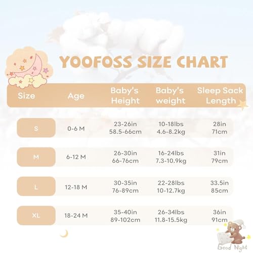 Image of Yoofoss Baby Sleep Sack 6-12 Months Baby Wearable Blanket 100% Organic Cotton 2-Way Zipper Toddler Sleeping Sack, 3 Pack Soft Lightweight Sleep Sacks for Babies