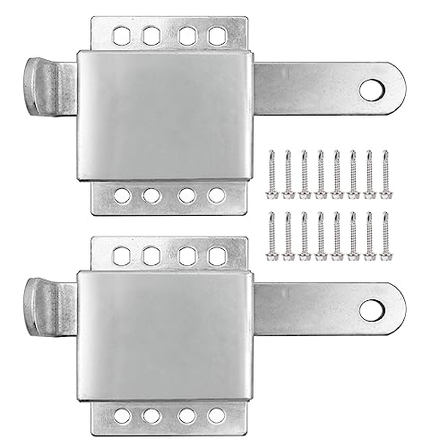 Lot de 2 loquets de serrure latérale pour porte de garage, serrure latérale en acier galvanisé robuste pour la plupart des portes de garage, serrure coulissante de sécurité supplémentaire pour