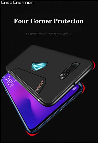 Image of Case Creation for Asus ROG Phone II (ZS660KL) 2019 Back case, ASUS ROG Phone II Slim Flexible Smart Look case with 360 Camera All Angle Protection (Pure Black)